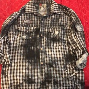 Fusai men’s button down long sleeve shirt